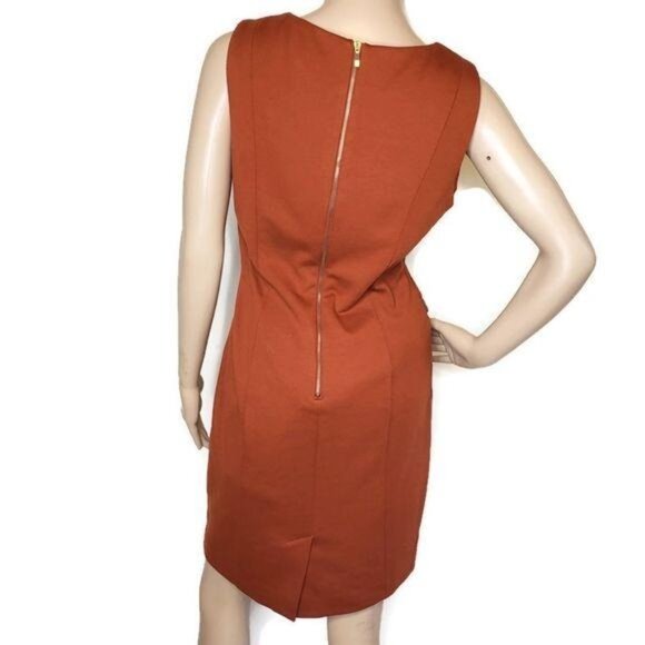 Premise Womens Sleeveless Rust Sheath Dress Size 8 Fall Fashion classic classy - Picture 5 of 6